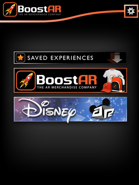 Boost-AR App, Menu (2012) © Current Studios