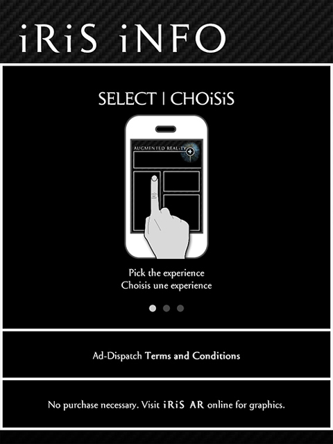 iRiS AR App, information page (2013) © Current Studios