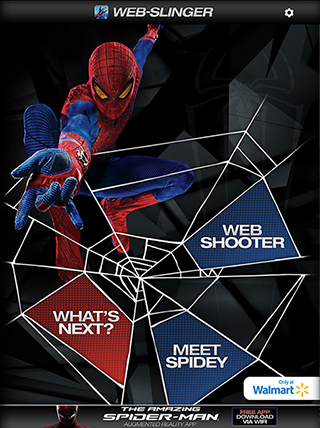 Spider-Man's Web-slinger AR App menu (2012) © Current Studios